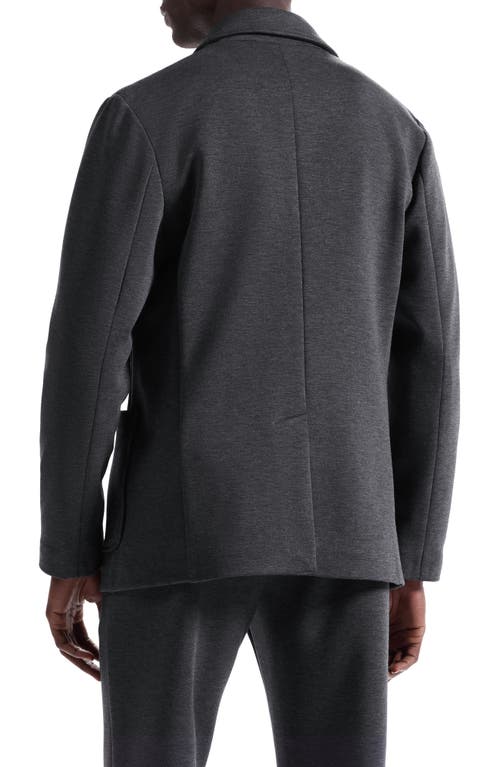 Bugatchi Soft Touch Heathered Grey Knit Blazer In Gray