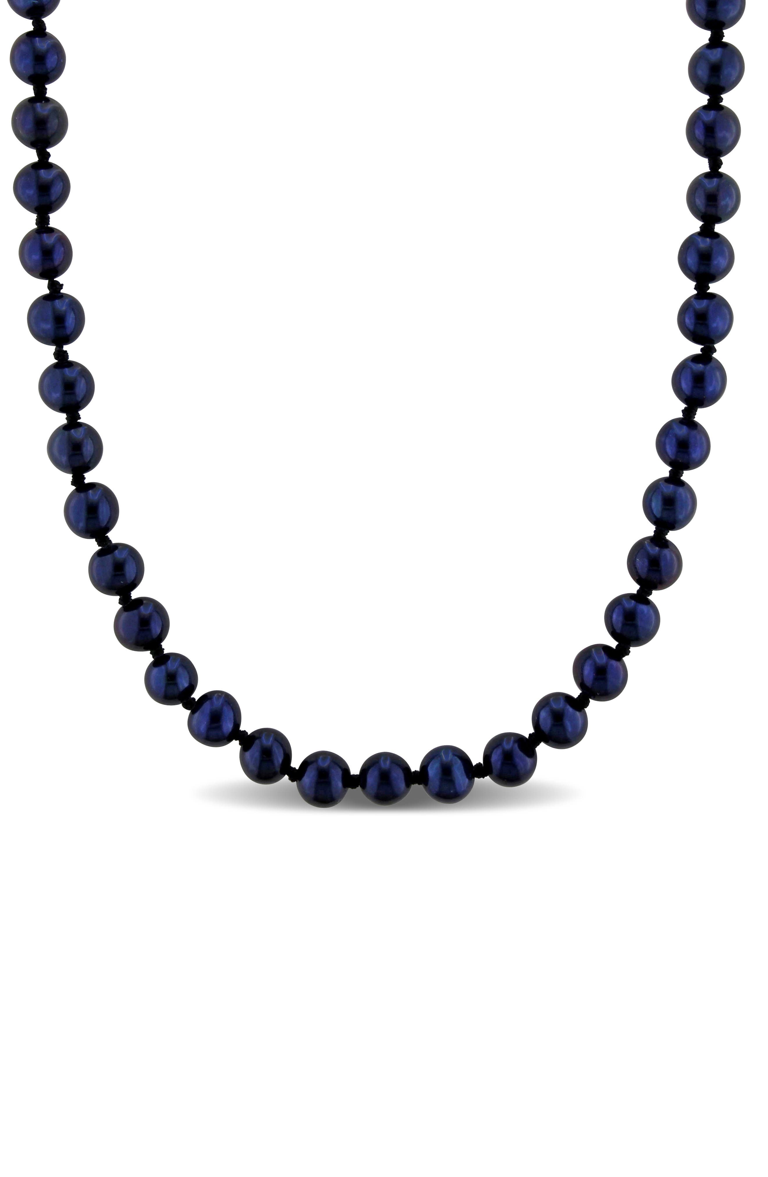 DELMAR Cultured Black Pearl Necklace, 5–5.5mm
