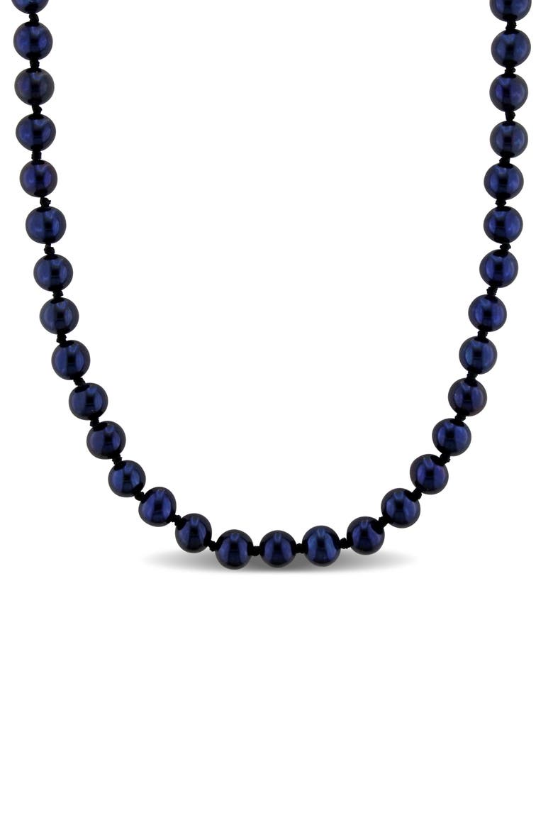 Cultured Black Pearl Necklace, 5–5.5mm, Main, color, BLACK