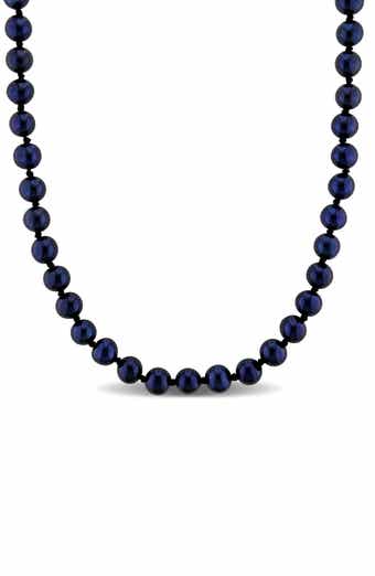Cultured Black Pearl Necklace, 5–5.5mm