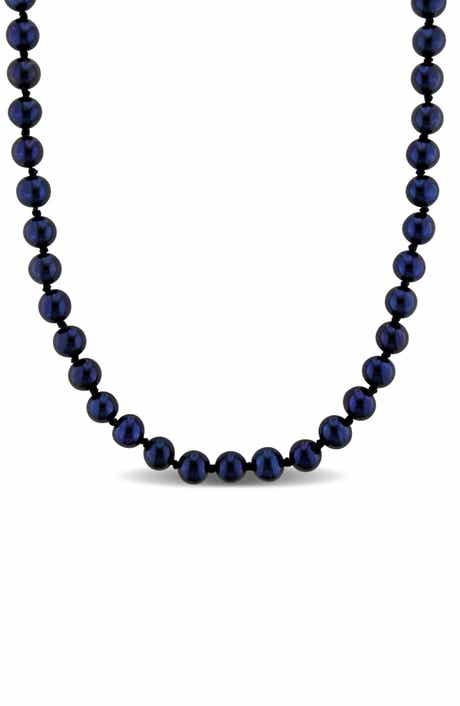DELMAR Cultured Black Pearl Necklace, 5–5.5mm
