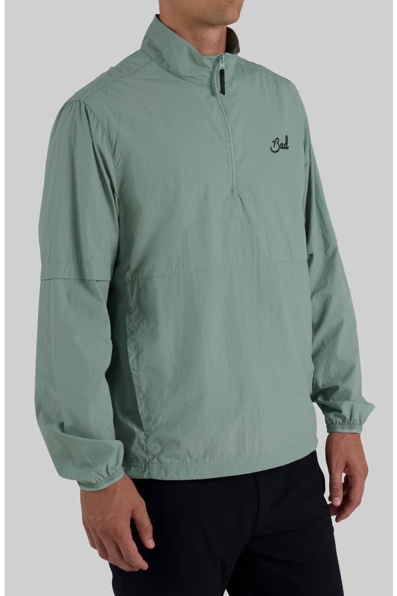 Bad Elements Water Repellent Quarter Zip Windbreaker, Alternate, color, WASHED SAGE