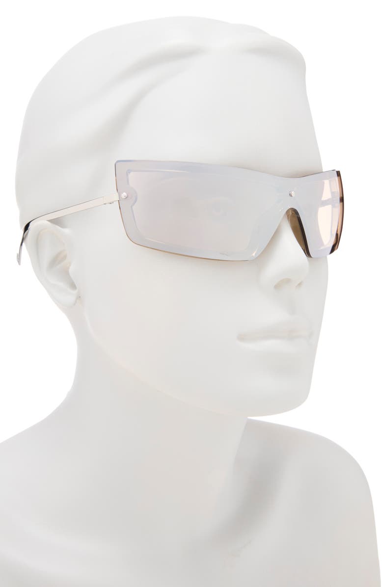 Le Specs The Bodyguard Limited Edition Oversize Shield Sunglasses, 145mm, Alternate, color, Smoke / Silver