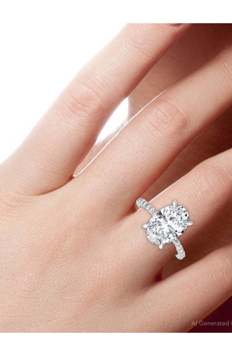 Bliss Diamond Certified 4.55Ct Oval Diamond Side Halo Engagement Ring 14k Gold Lab Grown, Alternate, color, 