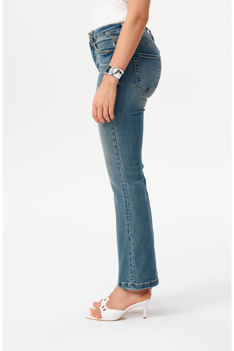 Star Rivet Mid Rise Flare Jeans, Alternate, color, VINTAGE MEDIUM BLUE