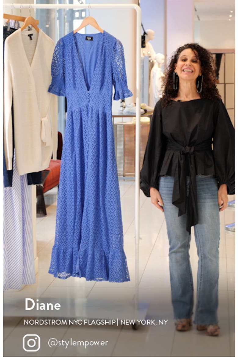 Lace Puff Sleeve Maxi Dress video