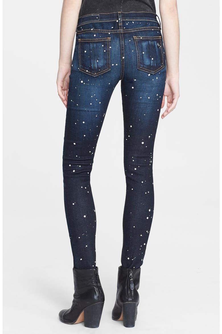 rag & bone/JEAN Stretch Skinny Jeans, Alternate, color, ANFIELD SPLATTER