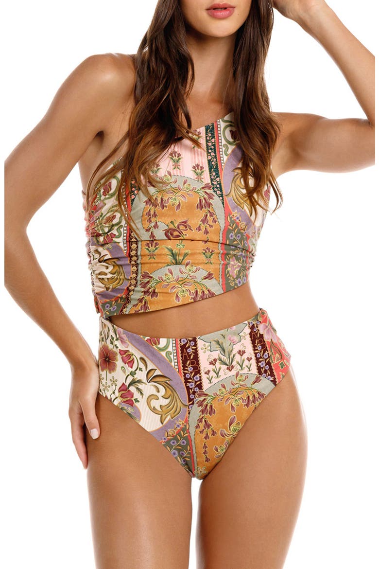 Greisa Aura Cutout One-Piece Swimsuit, Main, color, GREEN MULTI