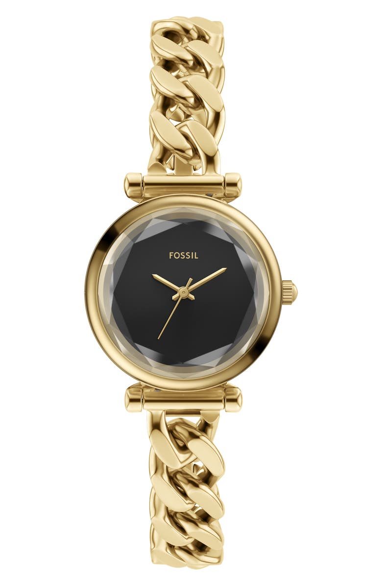 Fossil Carlie Bracelet Watch, 28mm, Main, color, Gold Black