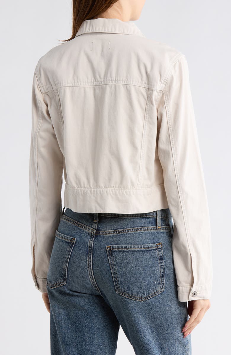 PAIGE Chara Crop Denim Shirt Jacket, Alternate, color, Neutral