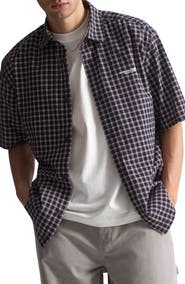 Brooklyn Industries Checkered Short Sleeve Cotton Button-Up Shirt