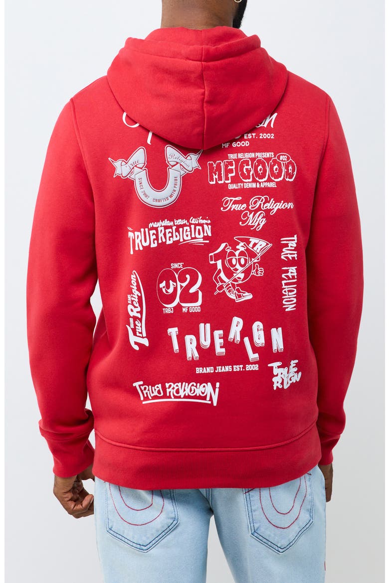 Ribbon Sketch Full Zip Hoodie, Alternate, color, TRV RED