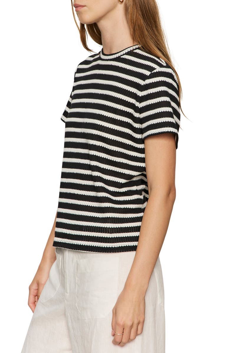 Sanctuary Perfect Texture Stripe Tee, Alternate, color, Black/ Chalk Stripe