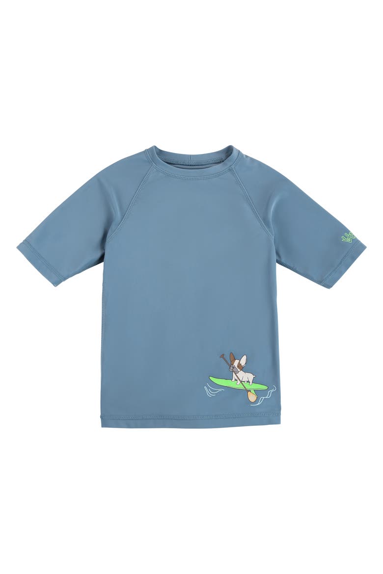 Short Sleeve Crew Sunny Swim Shirt, Main, color, Paddle Board Pups