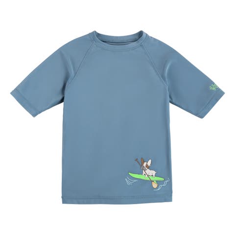 Short Sleeve Crew Sunny Swim Shirt (Toddler, Little Kid, Big Kid)