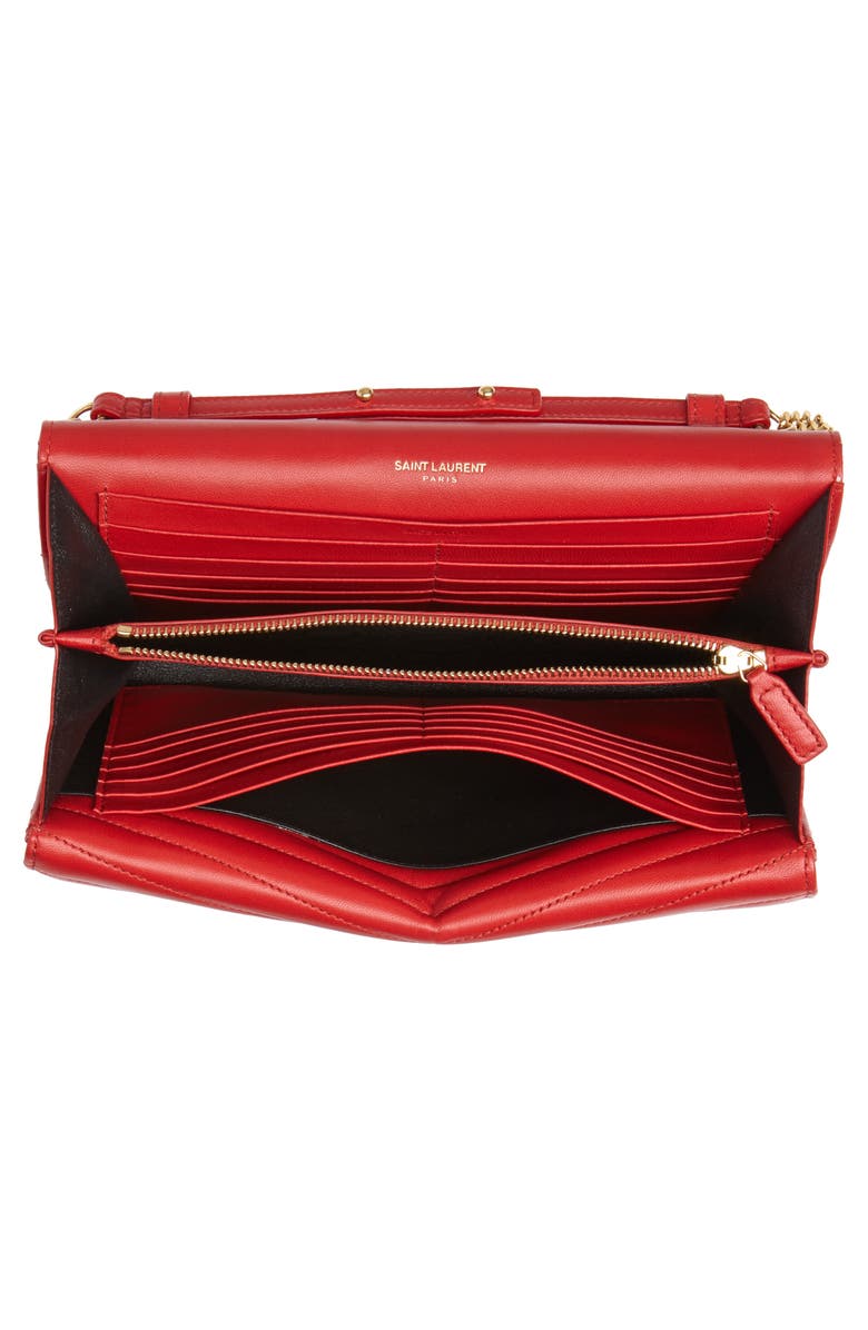 Saint Laurent Sulpice Leather Crossbody Wallet, Alternate, color, 
