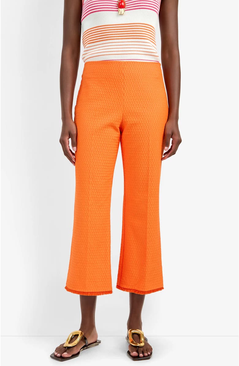 Trina Turk Gulf Cropped Structured Woven Pant, Alternate, color, Bonita Beige