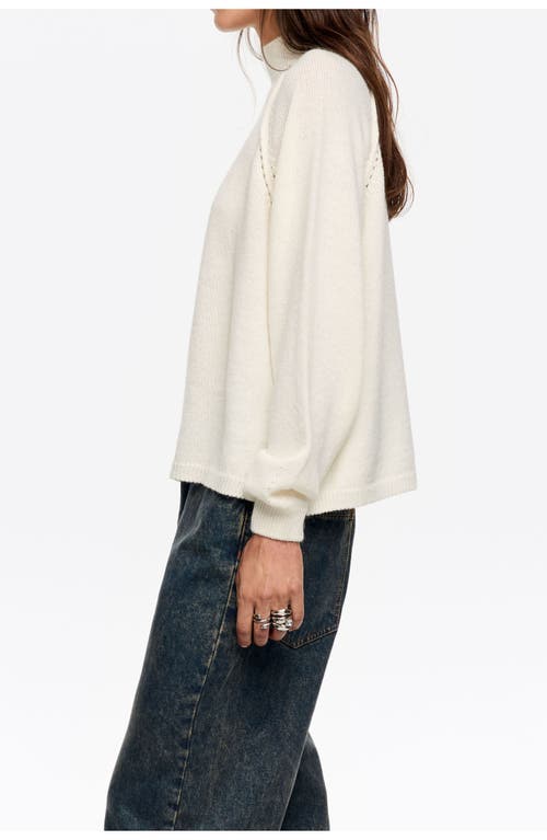 Bimba Y Lola Wool High Neck Sweater In White