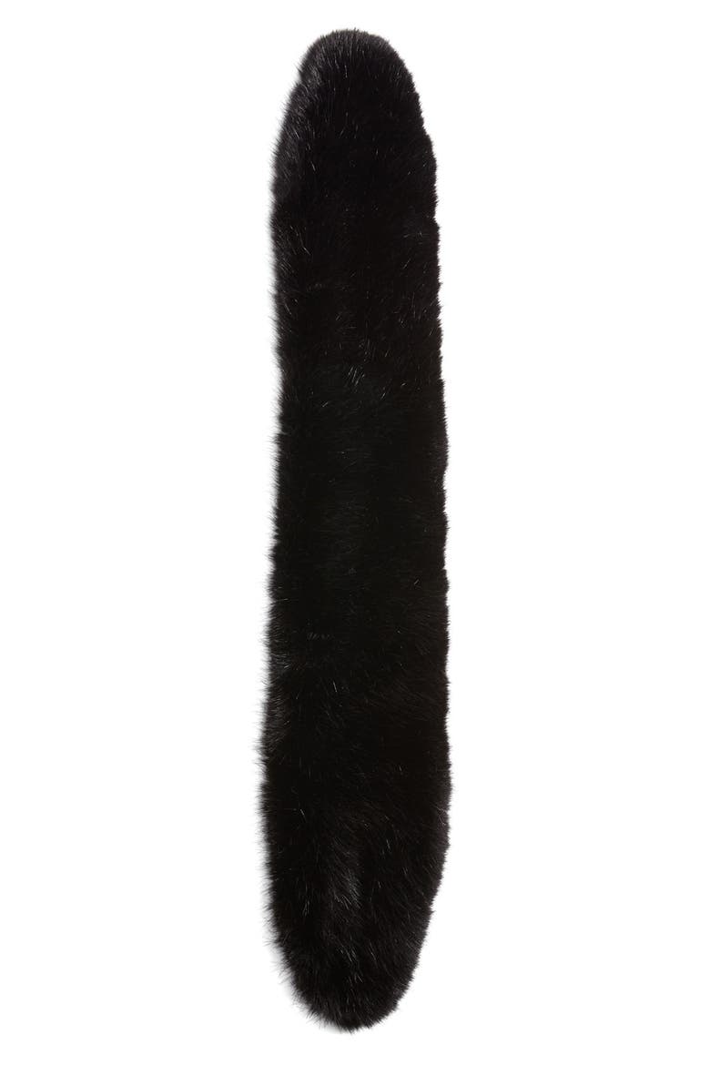 Faux Fur Pull Through Scarf, Alternate, color, BLACK