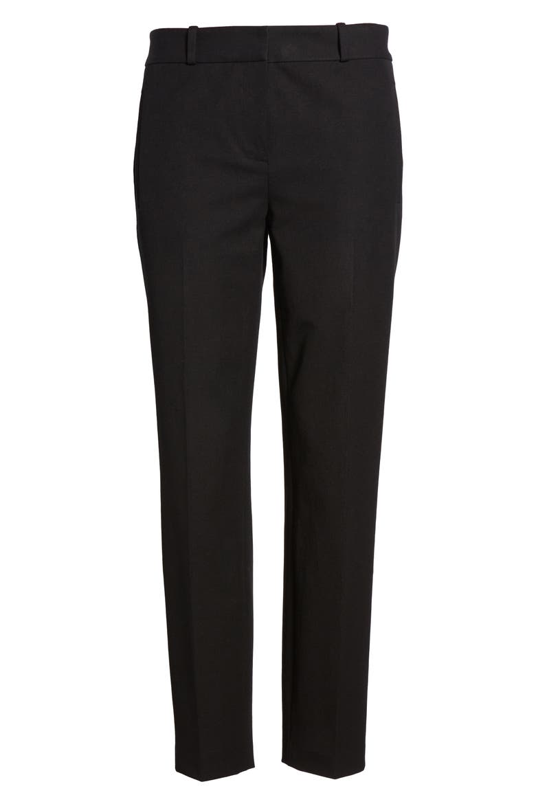 Welt Pocket Slim Leg Crop Pants, Alternate, color, BLACK