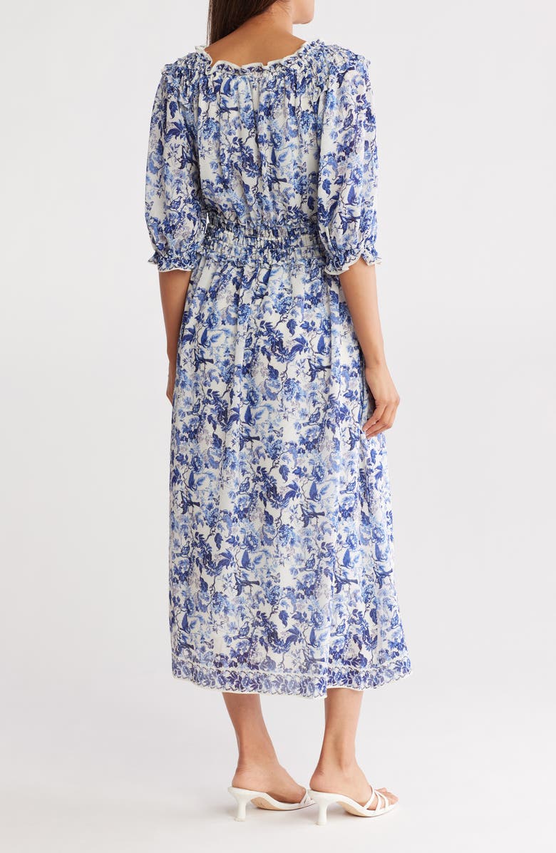 MAX STUDIO Floral Balloon Sleeve Georgette Maxi Dress, Alternate, color,