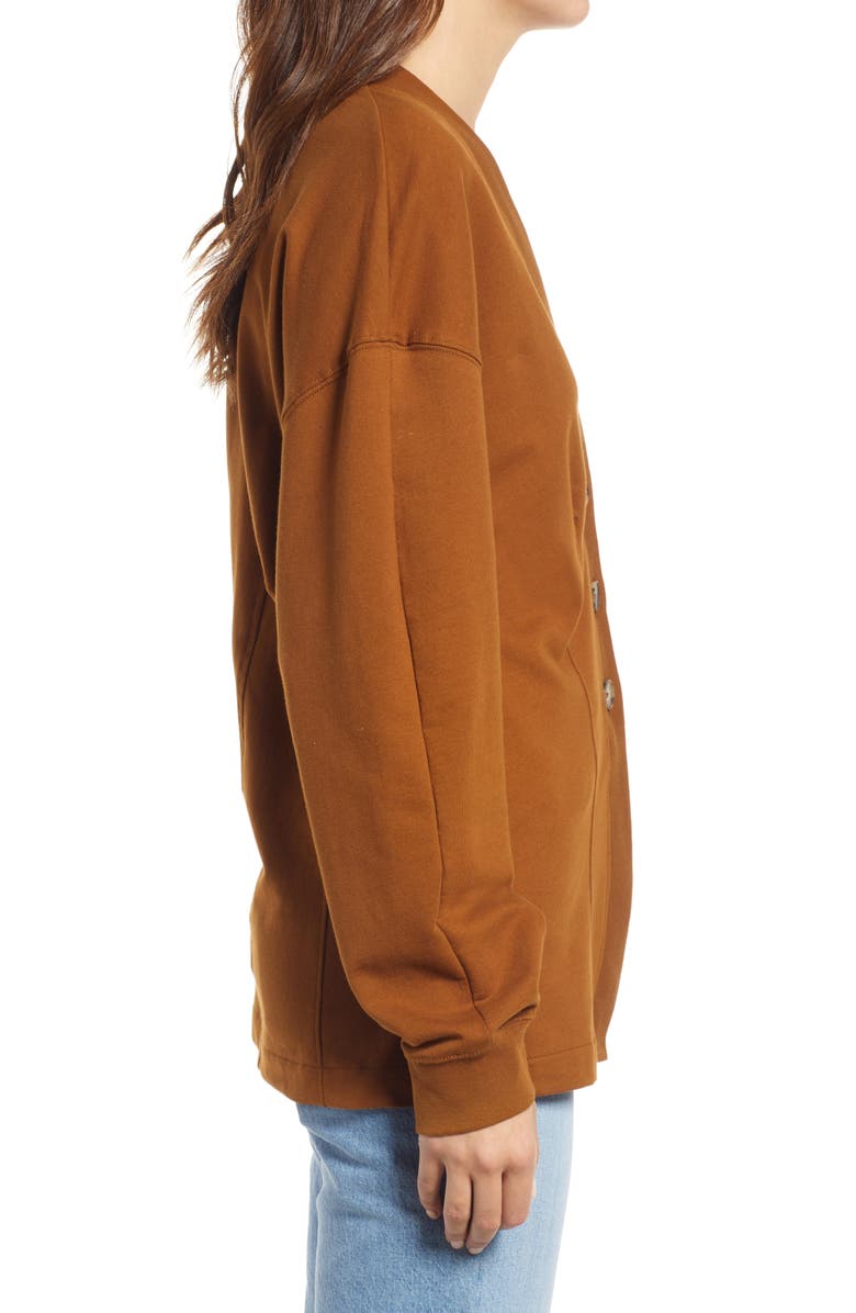 Open Edit Sweatshirt Cardigan, Alternate, color,