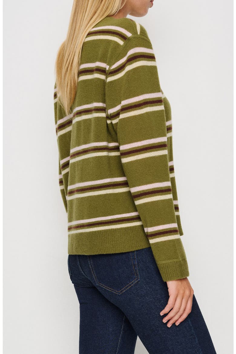 Cashmere Boyfriend Sweater, Alternate, color, PEAR MULTI STRIPE