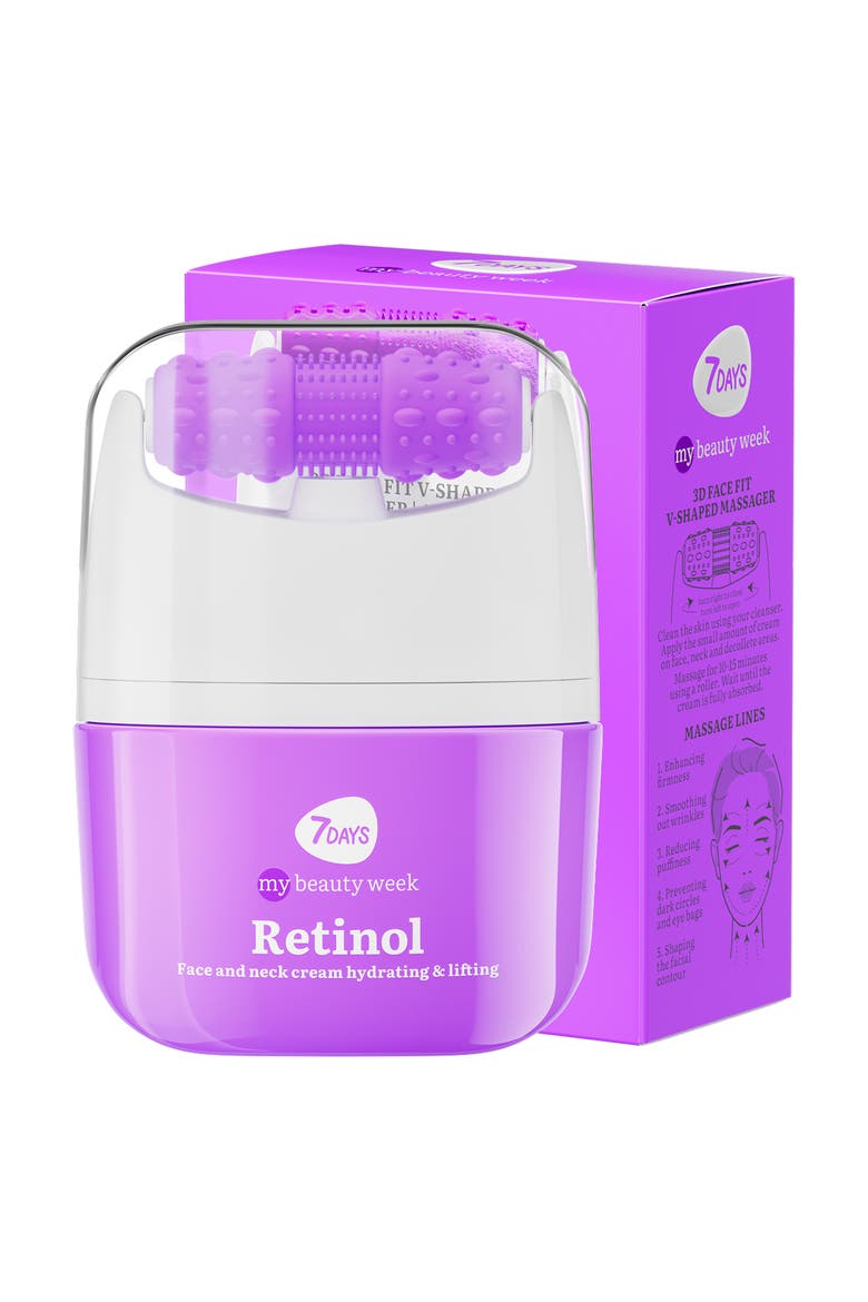 Face moisturizer with Retinol for Firming & Lifting effect with 3D Massage Applicator, Main, color, White