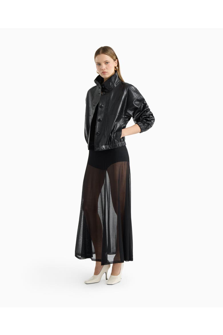 Kate leather bomber, Alternate, color, Black