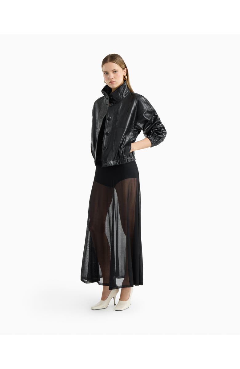 Dodiee Kate Leather Bomber, Alternate, color, Black