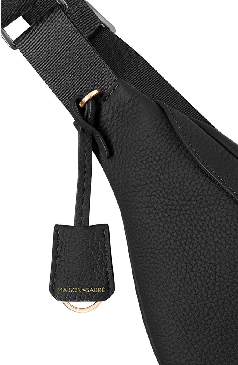 MAISON de SABRÉ Large Leather Sling Bag, Alternate, color, Black Caviar