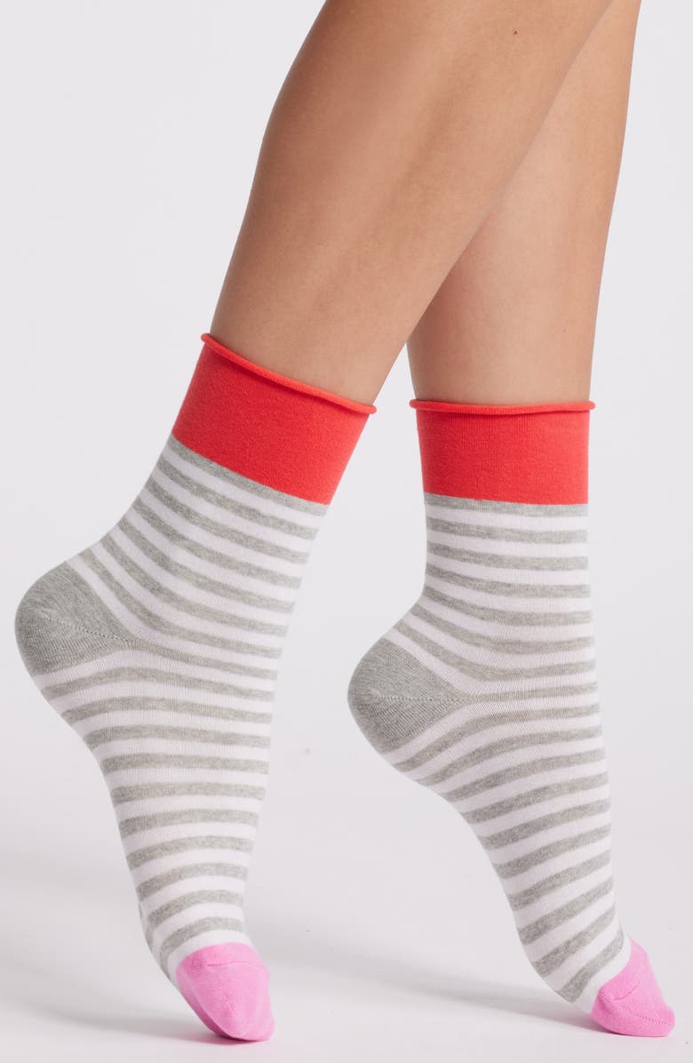 Hue Roll Top Quarter Socks, Main, color,