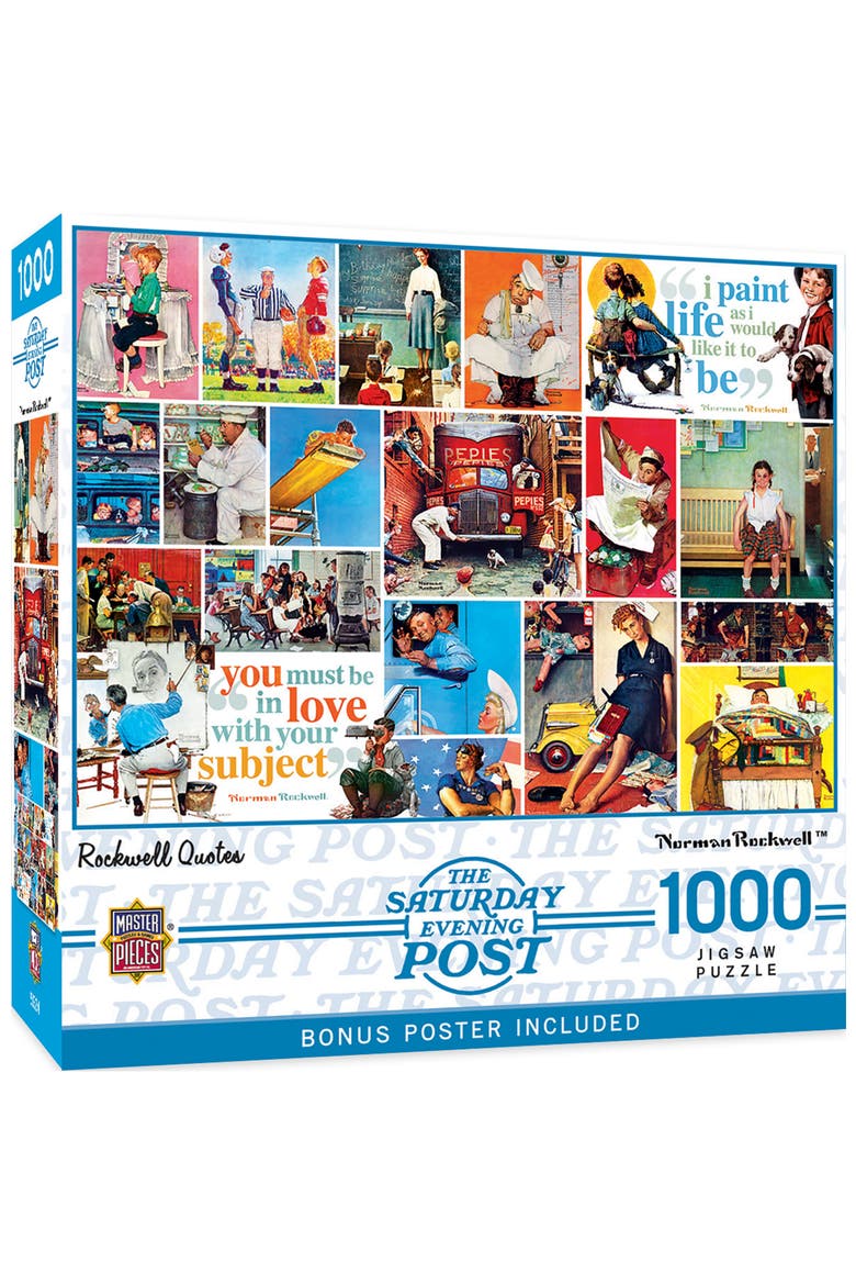 Rockwell Quotes 1000 Piece Jigsaw Puzzle, Main, color, Multicolor
