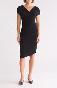 Vince Camuto Cap Sleeve Asymmetric Hem Body-Con Dress