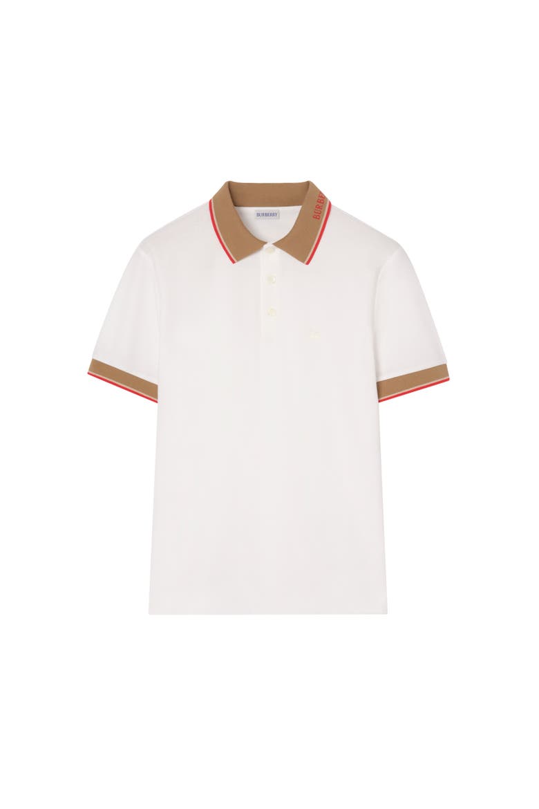 Logo Collar Cotton Polo Shirt, Alternate, color, Chalk white