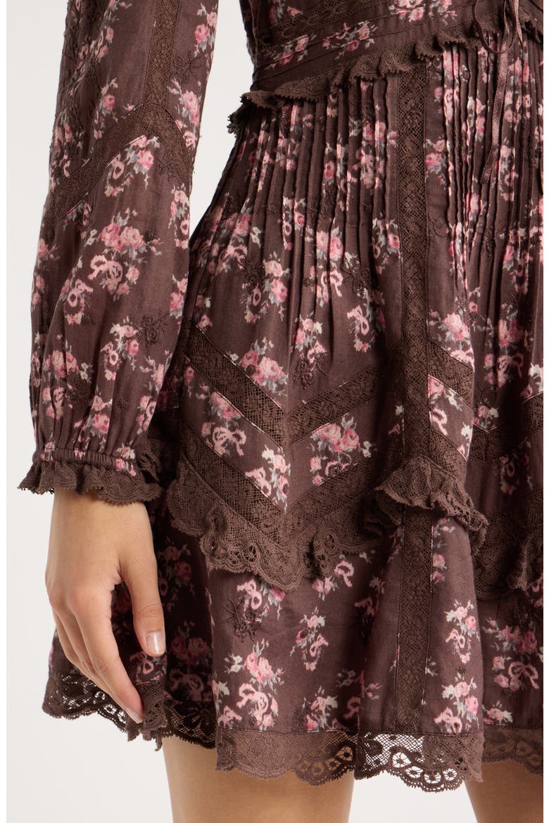Lysanthe Cotton Minidress, Alternate, color, CHOCOLATE TRUFFLE