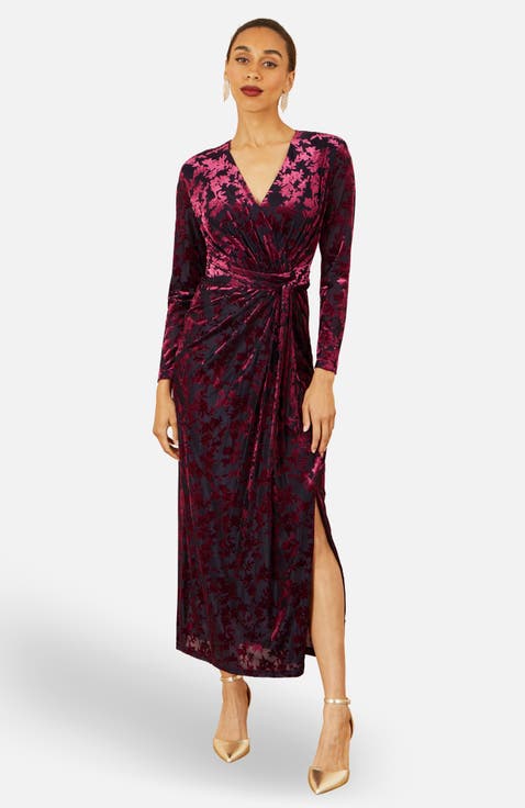 Velour Stretch Midi Dress