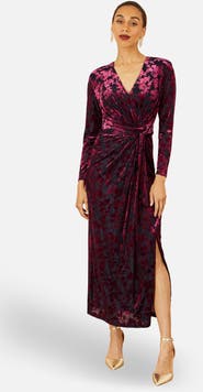 Yumi Velour Stretch Midi Dress