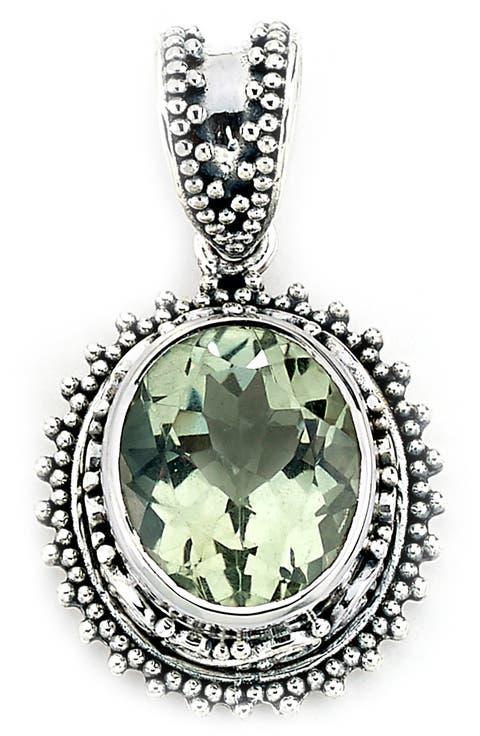 Sterling Silver Prasiolite Quartz Pendant