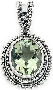 SAMUEL B. Sterling Silver Prasiolite Quartz Pendant