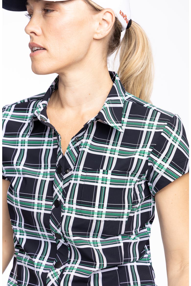 Tough in the Rough Performance Button-Up Golf Top, Alternate, color, TARTAN PLAID