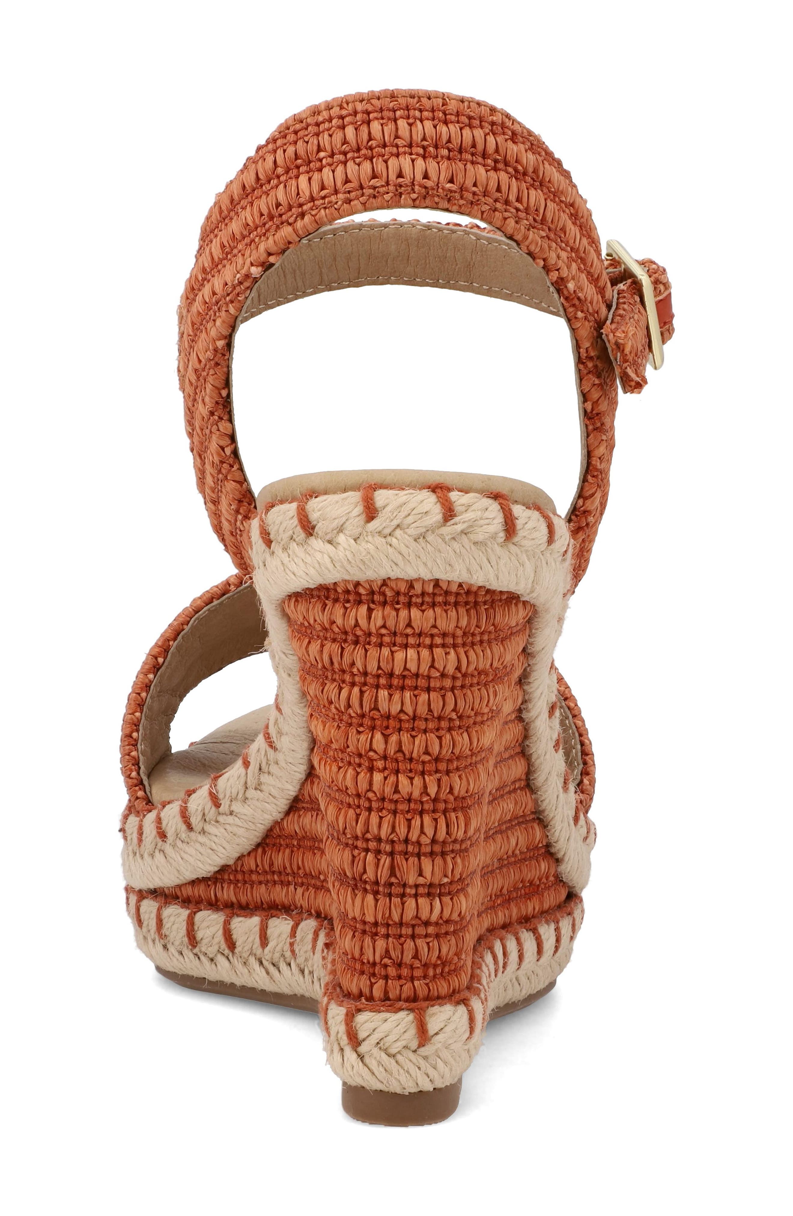 MIA Milazzo Platform Wedge, Alternate, color, Rust Raffia