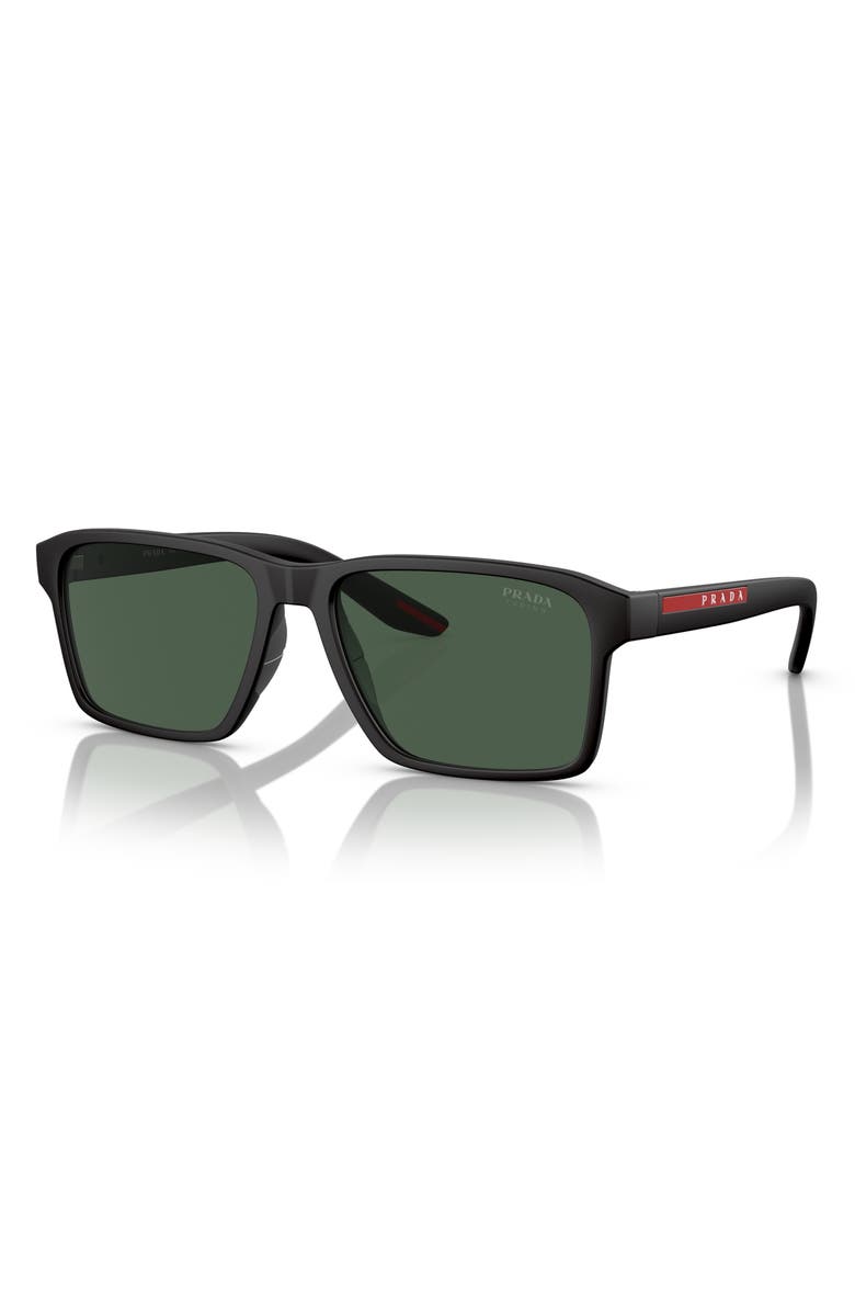 PRADA SPORT 58mm Rectangular Sunglasses, Alternate, color,