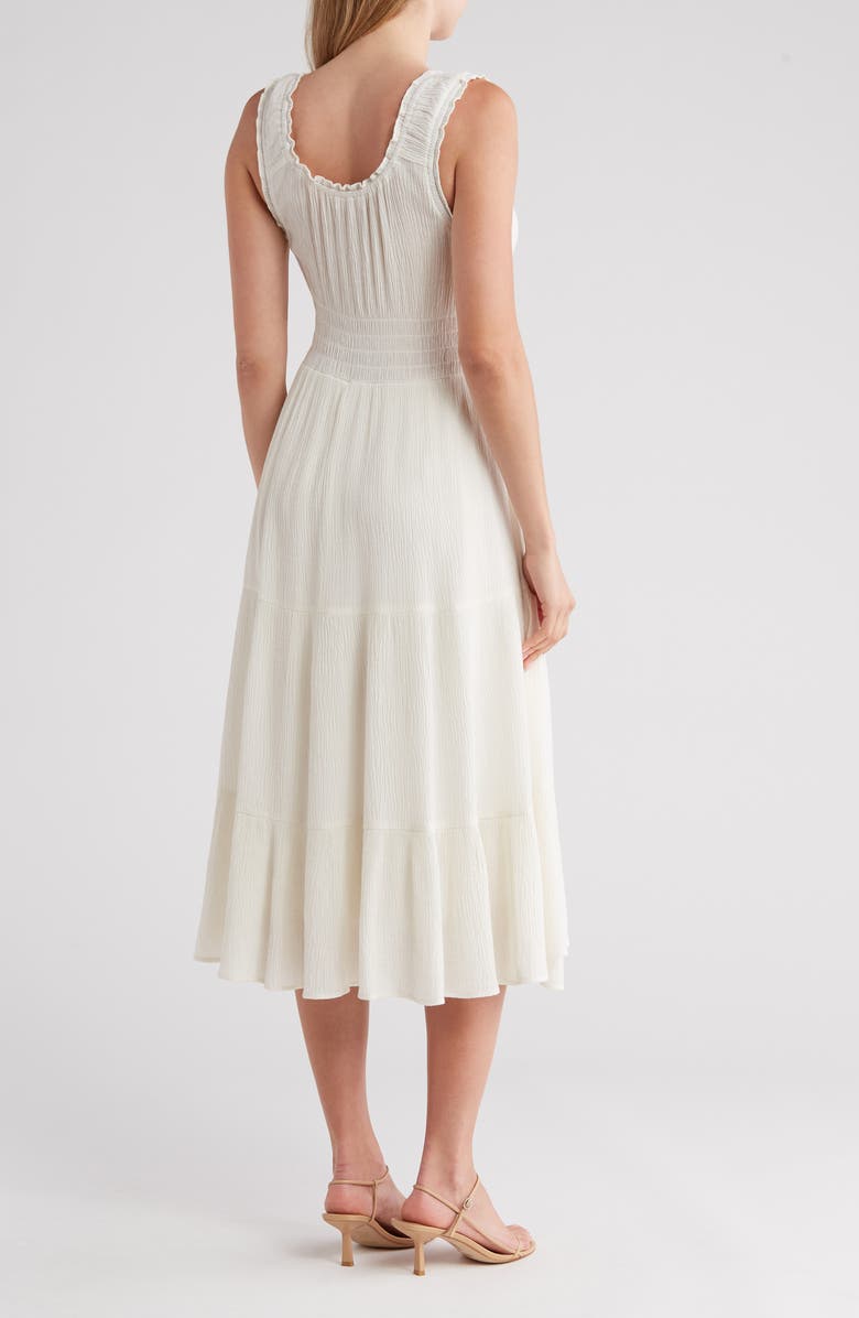 Rachel Parcell Smocked Tiered Midi Dress, Alternate, color, 