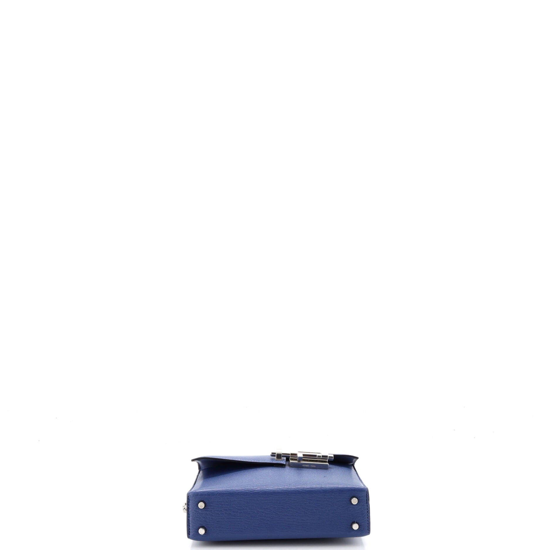 Pre-Owned Hermes Verrou Chaine Bag Chevre Mysore Mini, Alternate, color, Bleu Brighton