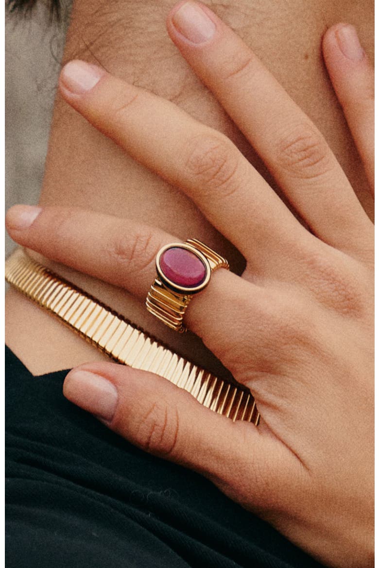 Gladiator Legacy Ring, Alternate, color, Gold & Red