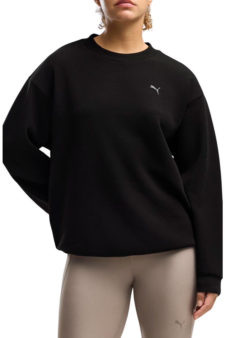 Cloudspun Crewneck Sweatshirt, Main, color, PUMA BLACK