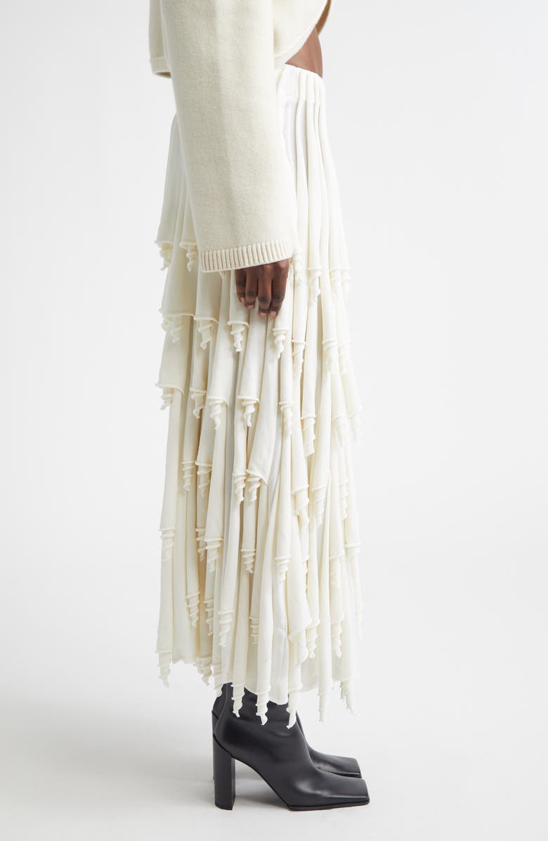 Alaïa Layered Cups Wool Blend Knit Skirt, Alternate, color, Blanc Naturel