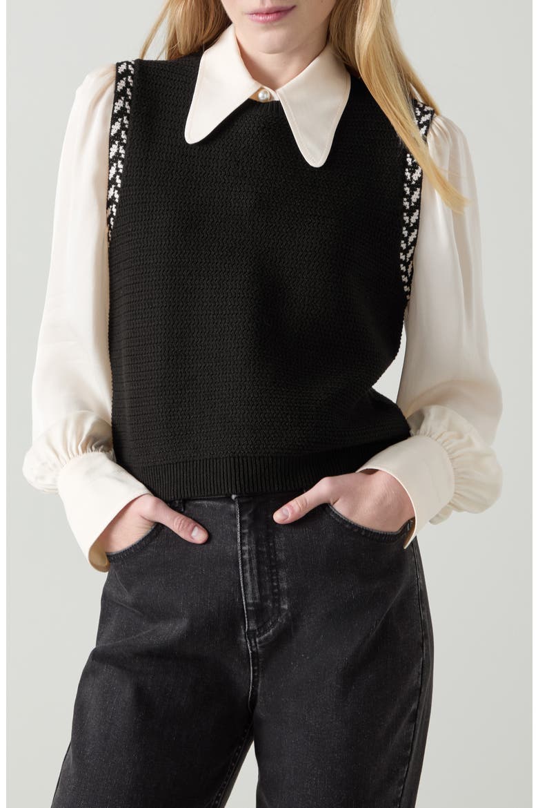 River Knit Sleeveless Sweater, Main, color, BLACK MULTI