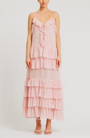 Torn by Ronny Kobo Orcadia Ruffle Maxi Dress